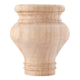 Hardware Resources BF42ALD 3-1/2" W x 3-1/2" D x 4" H Alder Turned Bun Foot