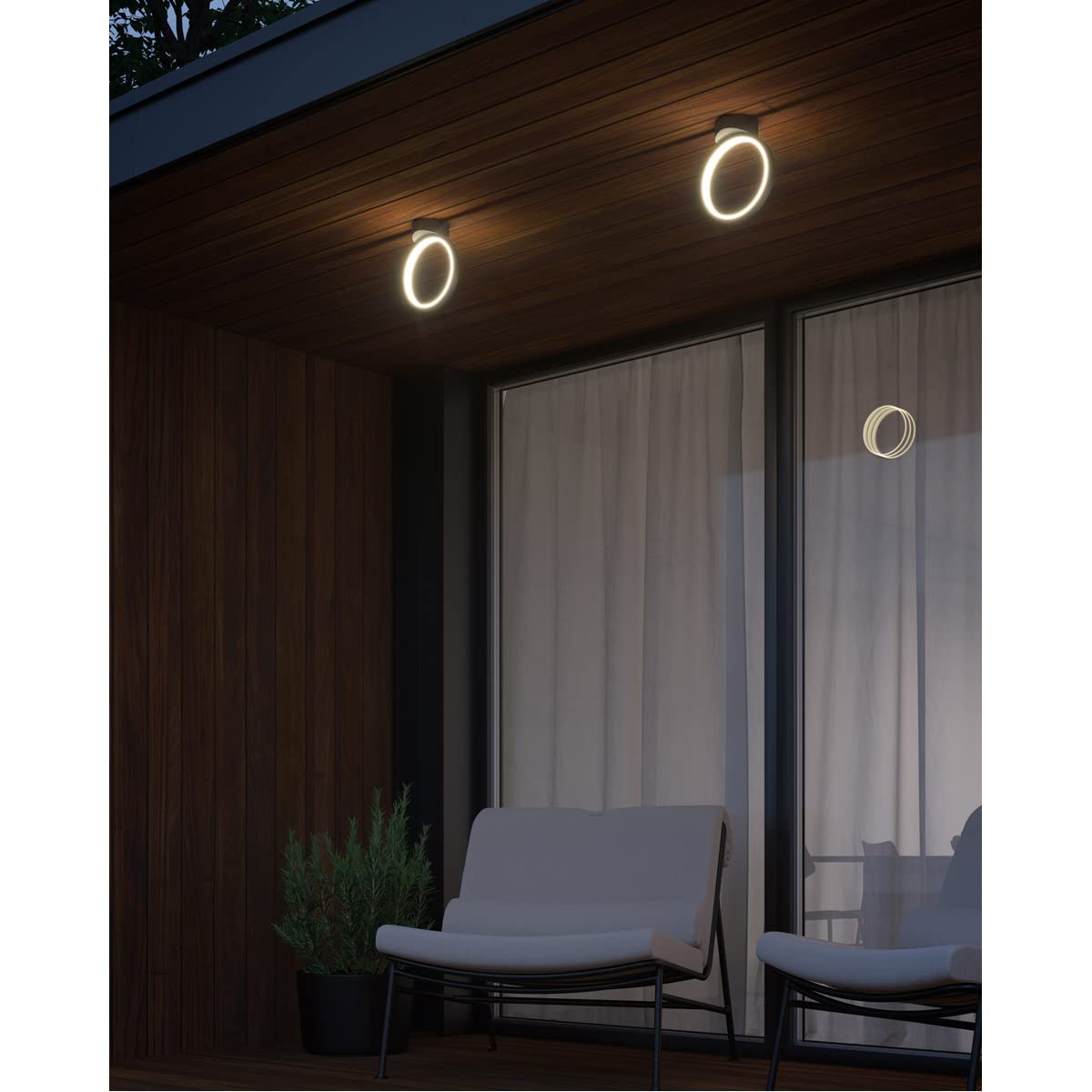 Kuzco EC64810-BK PARC 10" EXTERIOR CEILING BLACK 7W 120VAC WITH LED DRIVER 3000K 90CRI