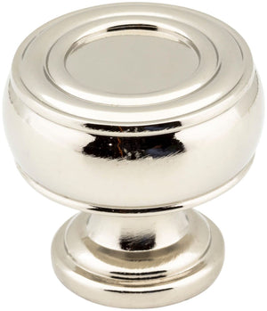 Jeffrey Alexander 127NI 1-3/16" Diameter Polished Nickel Barrel Bremen 2 Cabinet Knob