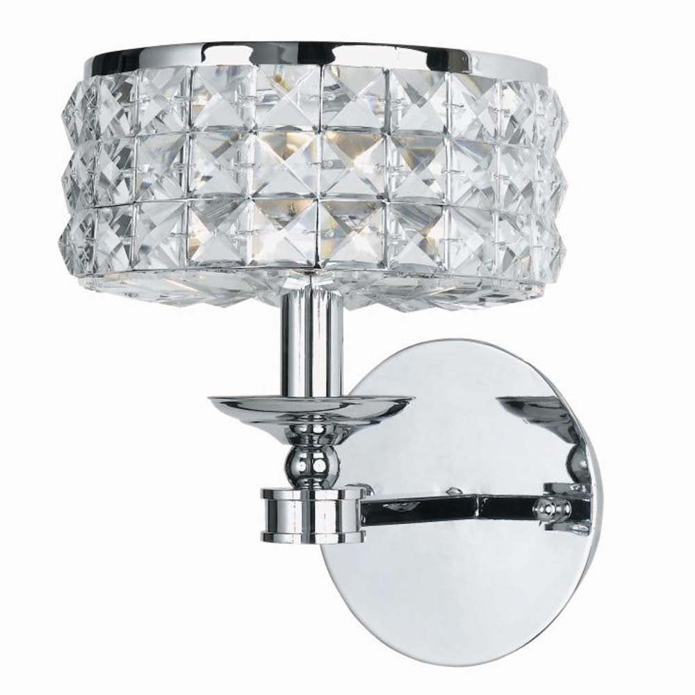 Crystorama 801-CH-CL-MWP Chelsea 1 Light Polished Chrome Sconce