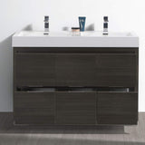 Fresca FCB8448GG-D-I Fresca Valencia 48" Dark Slate Gray Free Standing Double Sink Modern Bathroom Vanity