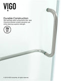 VIGO VG6062BNCL38W 38.13" -38.13"W -78.75"H Frameless Hinged Neo-angle Shower Enclosure with Clear 0.38" Tempered Glass Stainless Steel Hardware in Brushed Nickel Finish, Reversible Handle and Base