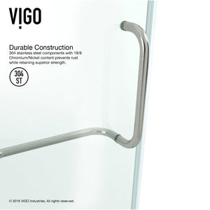 VIGO VG6062BNCL38W 38.13" -38.13"W -78.75"H Frameless Hinged Neo-angle Shower Enclosure with Clear 0.38" Tempered Glass Stainless Steel Hardware in Brushed Nickel Finish, Reversible Handle and Base