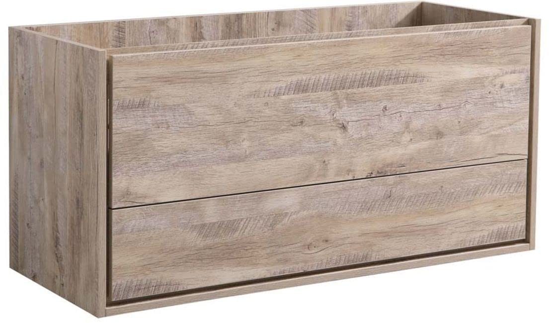 Fresca FCB9248RNW Fresca Catania 48" Rustic Natural Wood Wall Hung Modern Bathroom Cabinet