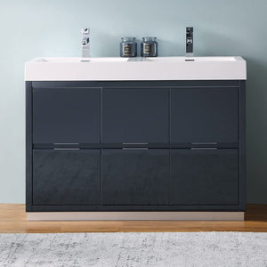 Fresca FCB8448GO-D-I Fresca Valencia 48" Gray Oak Free Standing Double Sink Modern Bathroom Vanity