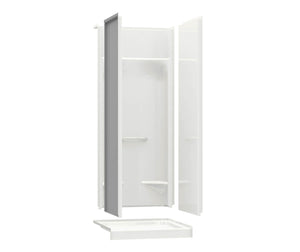 MAAX 145019-000-002-593 KDS 3232 AFR AcrylX Alcove Center Drain Four-Piece Shower in White