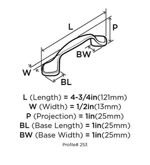 Amerock Cabinet Pull Satin Nickel 3 inch (76 mm) Center to Center Everyday Heritage 1 Pack Drawer Pull Drawer Handle Cabinet Hardware