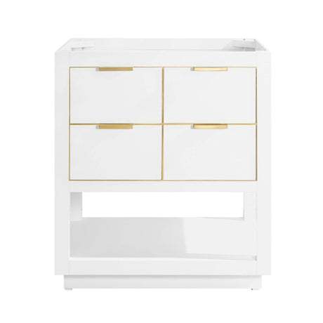 Avanity Allie 30 in. Vanity Only in White with Gold Trim