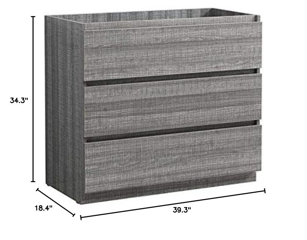 Fresca FCB9342HA Fresca Lazzaro 42" Glossy Ash Gray Free Standing Modern Bathroom Cabinet