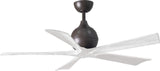 Matthews Fan IR5-TB-MWH-52 Irene-5 five-blade paddle fan in Textured Bronze finish with 52" solid matte white wood blades.