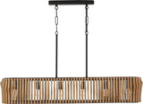 Capital Lighting 844661WK Archer 6 Light Island Light Wood and Matte Black