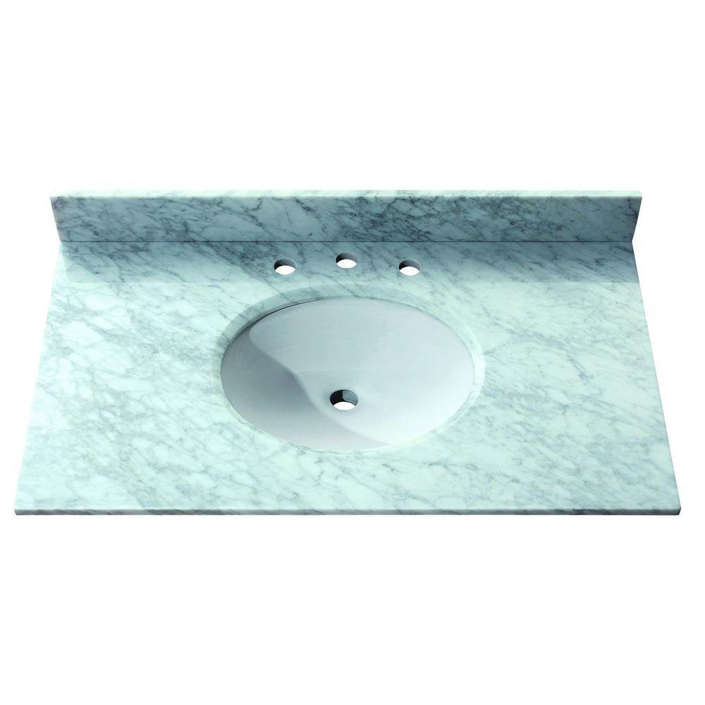 Avanity SUT37CW 37-Inch Carrera White Marble Stone Top