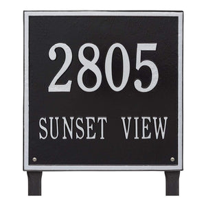 Whitehall 2120BS - Personalized Square Plaque - Estate - Lawn - 2 line