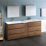 Fresca FVN93-361236RW-D Fresca Lazzaro 84" Rosewood Free Standing Double Sink Modern Bathroom Vanity w/ Medicine Cabinet