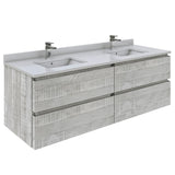 Fresca FCB31-3030ASH Fresca Formosa 58" Wall Hung Double Sink Modern Bathroom Cabinet in Ash