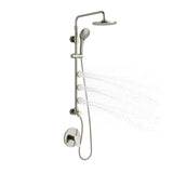 PULSE ShowerSpas 1028-BN Lanikai Shower System with 8" Rain Showerhead, 3 Dual-Function Body Spray Jets, 5-Function Hand Shower, Brushed Nickel, 2.5 GPM