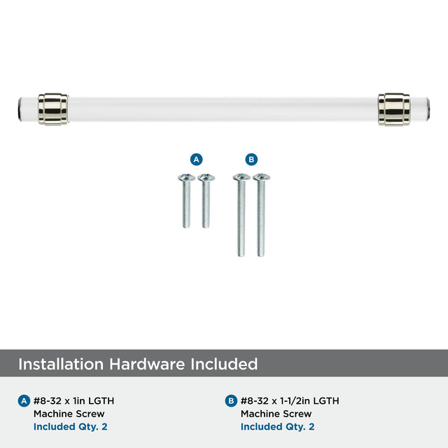 Amerock BP36661CPN Clear/Polished Nickel Cabinet Pull 8 in (203 mm) Center-to-Center Cabinet Handle Glacio Drawer Pull Kitchen Cabinet Handle Furniture Hardware
