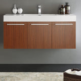 Fresca FCB8092WH-I Fresca Vista 48" White Wall Hung Modern Bathroom Cabinet w/ Integrated Sink