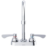 Gerber GC444555 Chrome Commercial Two Handle Centerset Lavatory Faucet W/ GOOSENECK...