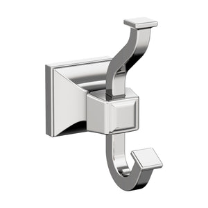 Amerock BH3602026 Chrome Single Robe Hook 4-1/4 in. (108 mm) Length Towel Holder Mulholland Towel Hook for Bathroom Bathroom Hardware Bath Accessories