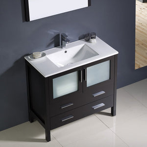 Fresca FVN6236ES-UNS Fresca Torino 36" Espresso Modern Bathroom Vanity w/ Integrated Sink