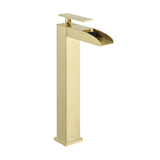 Concorde Single Hole, Single-Handle, High Arc Waterfall, Bathroom Faucet in Brushed Gold