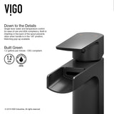 VIGO Ileana 6.75 inch H Single Hole Single Handle Single Hole Bathroom Faucet in Matte Black - Bathroom Sink Faucet VG01042MB