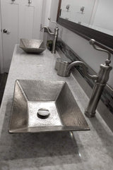 Premier Copper Products PVMRECEN 17-Inch Modern Rectangular Hand Forged Old World Copper Vessel Sink