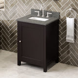 Jeffrey Alexander VKITAST24ESBOR 24" Espresso Astoria Vanity, Boulder Cultured Marble Vanity Top, undermount rectangle bowl