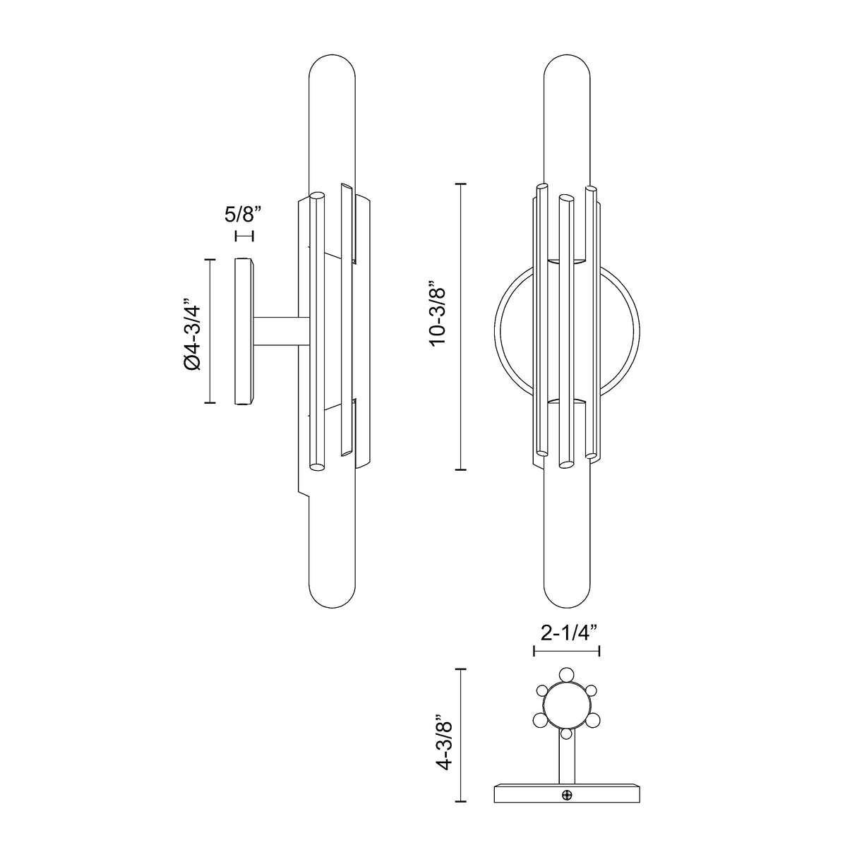 Alora WV335811PN TORRES 11" WV POLISHED NICKEL  2 X 60W E26