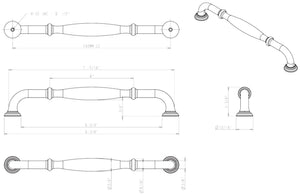 Jeffrey Alexander 658-192SBZ 192 mm Center-to-Center Satin Bronze Tiffany Cabinet Pull