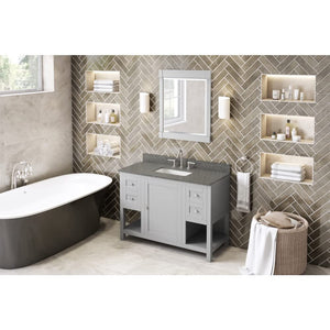 Jeffrey Alexander VKITAST48GRBOR 48" Grey Astoria Vanity, Boulder Cultured Marble Vanity Top, undermount rectangle bowl