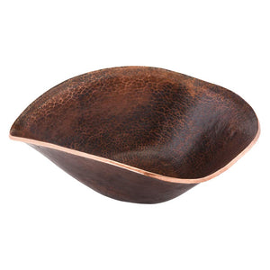 Premier Copper Products PVSHELL17-Inch Free Form Hand Forged Old World Copper Vessel Sink, Oil Rubbed Bronze