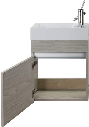 18" Cutler Kitchen and Bath Sangallo Space Saver Bathroom Vanity with Waterfall Faucet