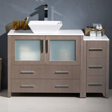 Fresca FCB62-3612GR-CWH-V Fresca Torino 48" Gray Modern Bathroom Cabinets w/ Top & Vessel Sink