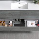 Fresca FCB9260WH-S-I Fresca Catania 60" Glossy White Wall Hung Modern Bathroom Cabinet w/ Integrated Single Sink
