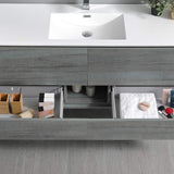 Fresca FCB9260HA-S-I Fresca Catania 60" Glossy Ash Gray Wall Hung Modern Bathroom Cabinet w/ Integrated Single Sink