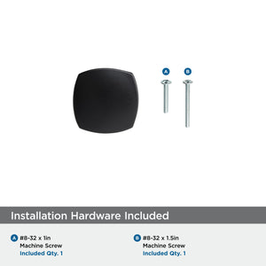 Amerock Cabinet Knob Matte Black 1-1/4 inch (32 mm) Length Stature 1 Pack Drawer Knob Cabinet Hardware