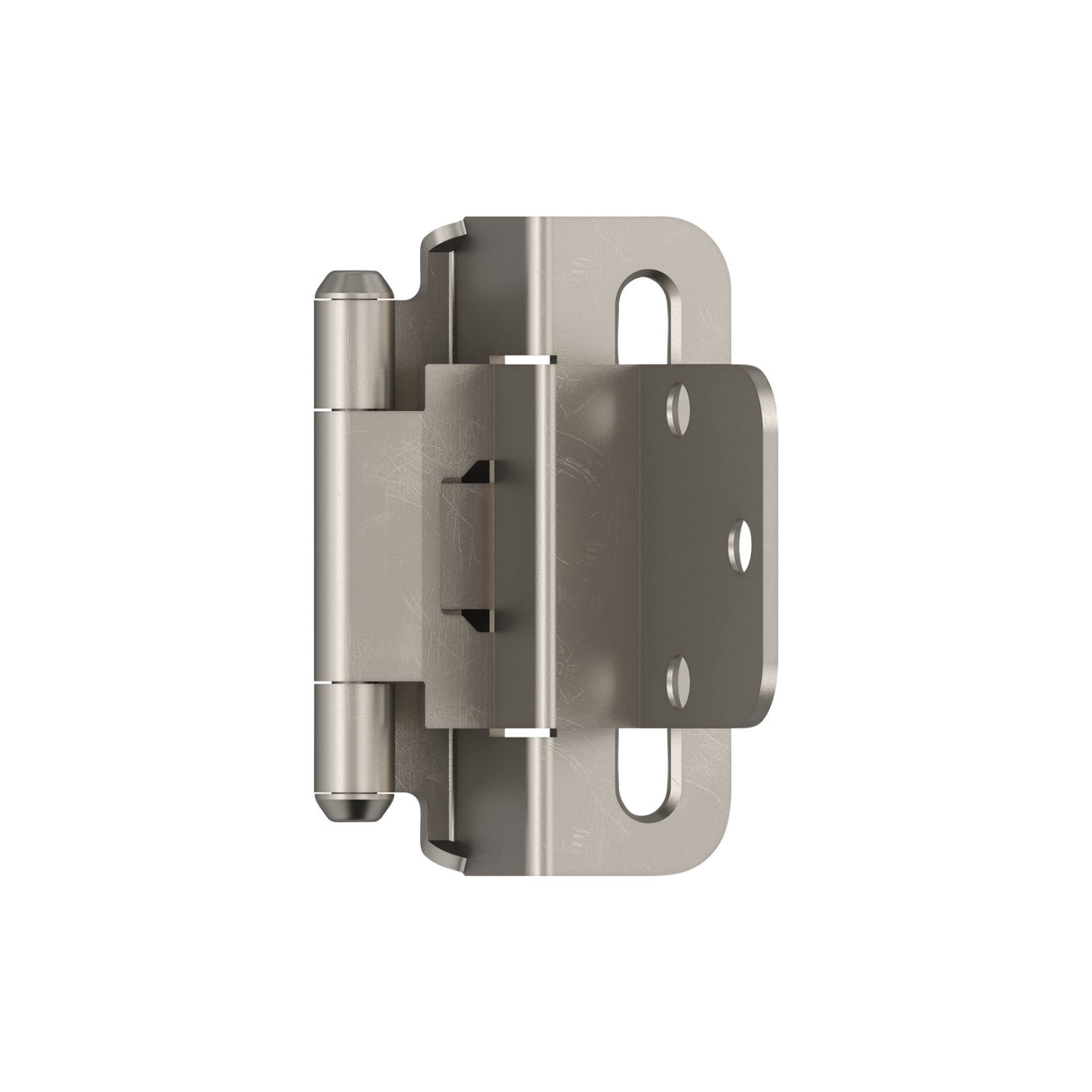 Amerock Cabinet Hinge 3/8 inch (10 mm) Inset Hinge Satin Nickel 2 Pack Self-Closing Hinge Partial Wrap Hinge Cabinet Door Hinge