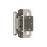 Amerock Cabinet Hinge 3/8 inch (10 mm) Inset Hinge Satin Nickel 2 Pack Self-Closing Hinge Partial Wrap Hinge Cabinet Door Hinge