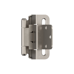 Amerock Cabinet Hinge 3/8 inch (10 mm) Inset Hinge Satin Nickel 2 Pack Self-Closing Hinge Partial Wrap Hinge Cabinet Door Hinge