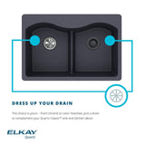 Elkay LKQS35WH Polymer Drain Fitting with Removable Basket Strainer and Rubber Stopper, White