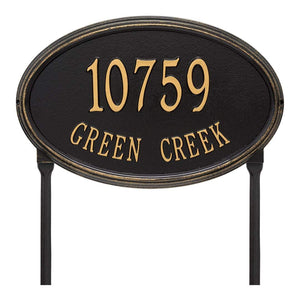 Whitehall 1303BG - Personalized Concord Oval Plaque -Estate - Lawn - 2 Line
