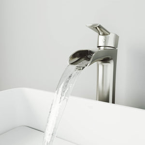 VIGO Niko 10.5 inch H Single Hole Single Handle Bathroom Faucet in Brushed Nickel - Vessel Sink Faucet VG03024BN