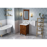 Jeffrey Alexander VKITCHA24CHCQR 24" Chocolate Chatham Vanity, Calacatta Vienna Quartz Vanity Top, undermount rectangle bowl