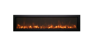 Amantii SYM-SLIM-60 Symmetry Xtraslim Smart Electric  -60" WiFi Enabled Fireplace, Featuring a  MultiFunction  Remote Control, Multi Speed Flame Motor
