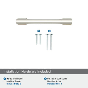 Amerock Cabinet Pull Polished Nickel 3 inch (76 mm) Center-to-Center Riva 1 Pack Drawer Pull Drawer Handle Cabinet Hardware