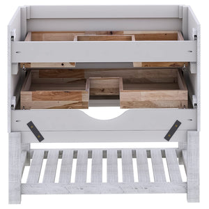 Fresca FCB3136RWH-FS Fresca Formosa 35" Floor Standing Open Bottom Modern Bathroom Cabinet in Rustic White