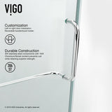 VIGO 30 in. x 38 in. x 73 in. Monteray Frameless Hinged Rectangle Shower Enclosure with Clear 0.38" Tempered Glass and Hardware in Chrome Finish with Reversible Handle - VG6011CHCL40