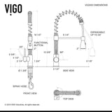 VIGO VG02003STK1 Brandt Modern 19 Inch Single Handle Brass Kitchen Faucet with Pull Down Sprayer, Commercial Centerset Single Hole Kitchen Sink Faucet, Plated Seven Layer Stainless Steel Finish